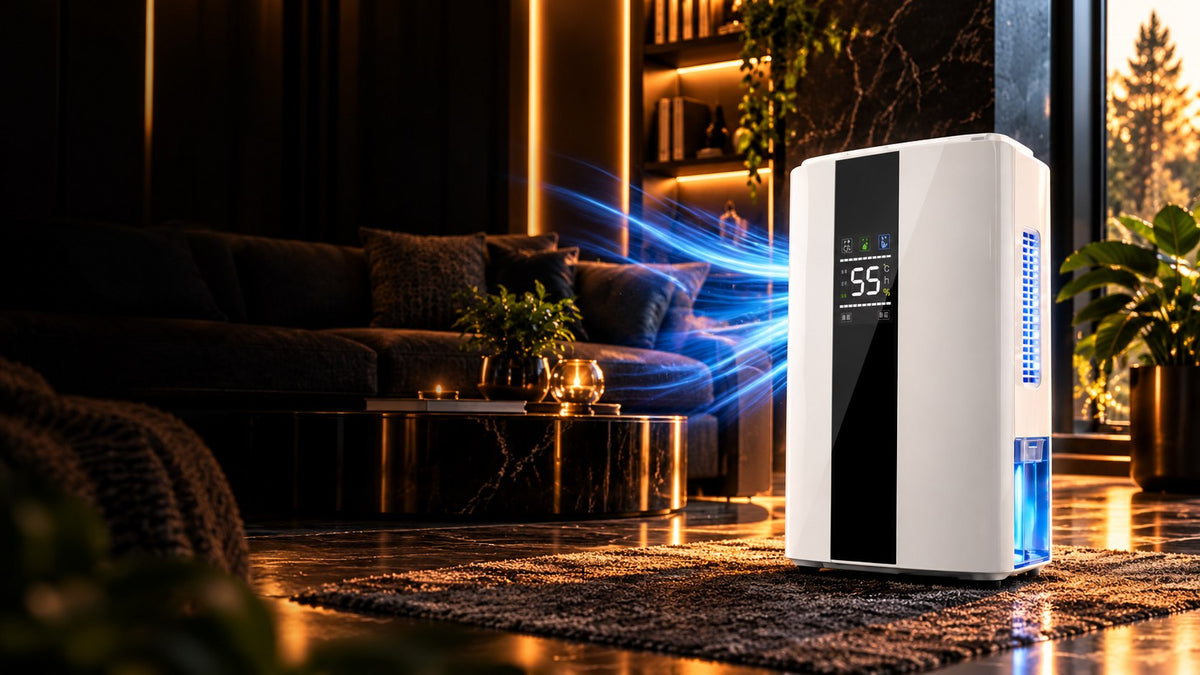Déshumidificateur Frivio Compact dans un intérieur chaleureux